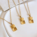 MICCI Wholesale Custom Sunlight Sunburst Signet Square Pendant Necklace for Women