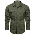2025 Spring Autumn Men's Long-Sleeved Solid Color Shirt Young Middle-Aged Workwear Slim-Fit Jacke