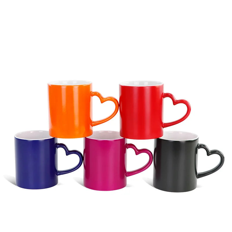 Customize Logo 11oz Color Changing Mug Coffee Tea Cup Sublimation Blank Ceramic Coffee Mug For Heat Transfer Print