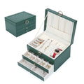 Hot Sale Luxury Leather Jewelry Gift Box Custom Logo Double Layers for Earring Necklace Ring Packaging Premium Luxury Option