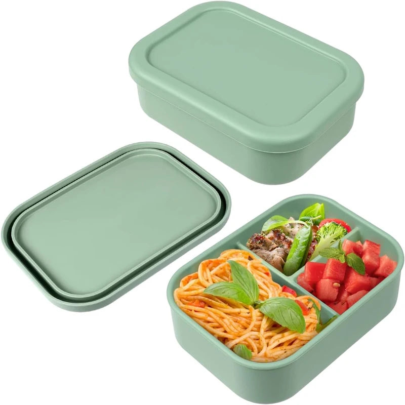 Modern Design BPA-Free Collapsible Silicone Food Containers Kids Bento Lunch Box Compartments for Kitchen Use