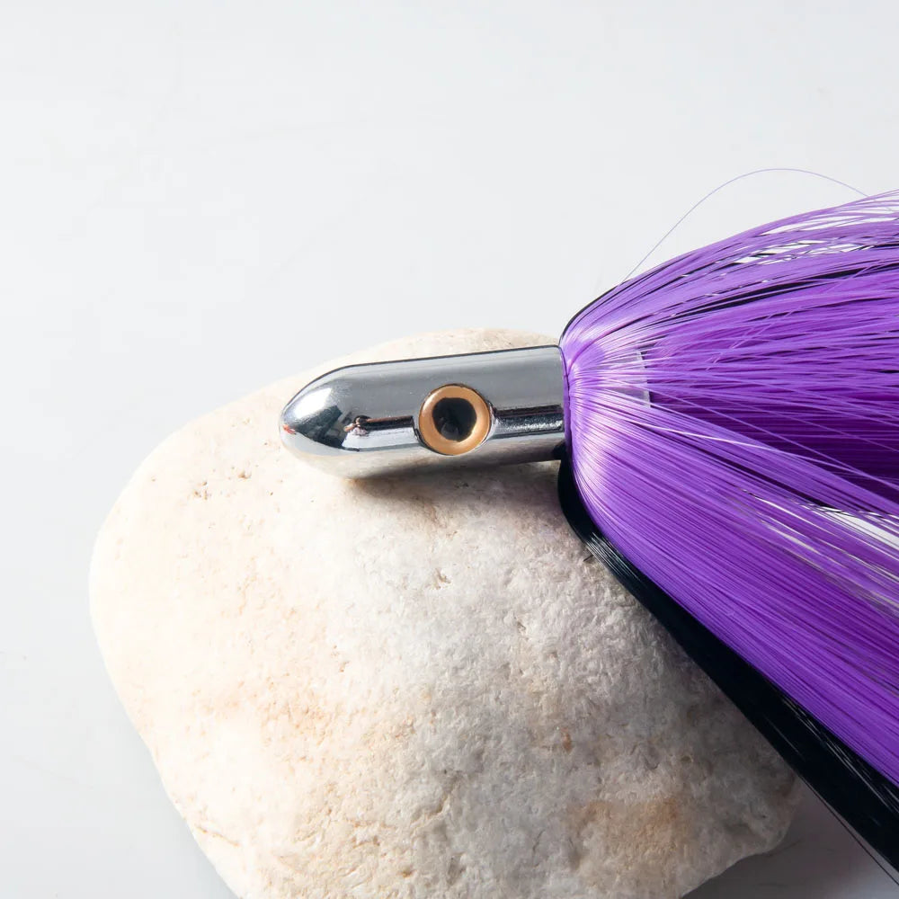 Saltwater Freshwater Big Game Deep Sea Tuna Fishing Brass Metal Trolling Lure with Nylon Hair