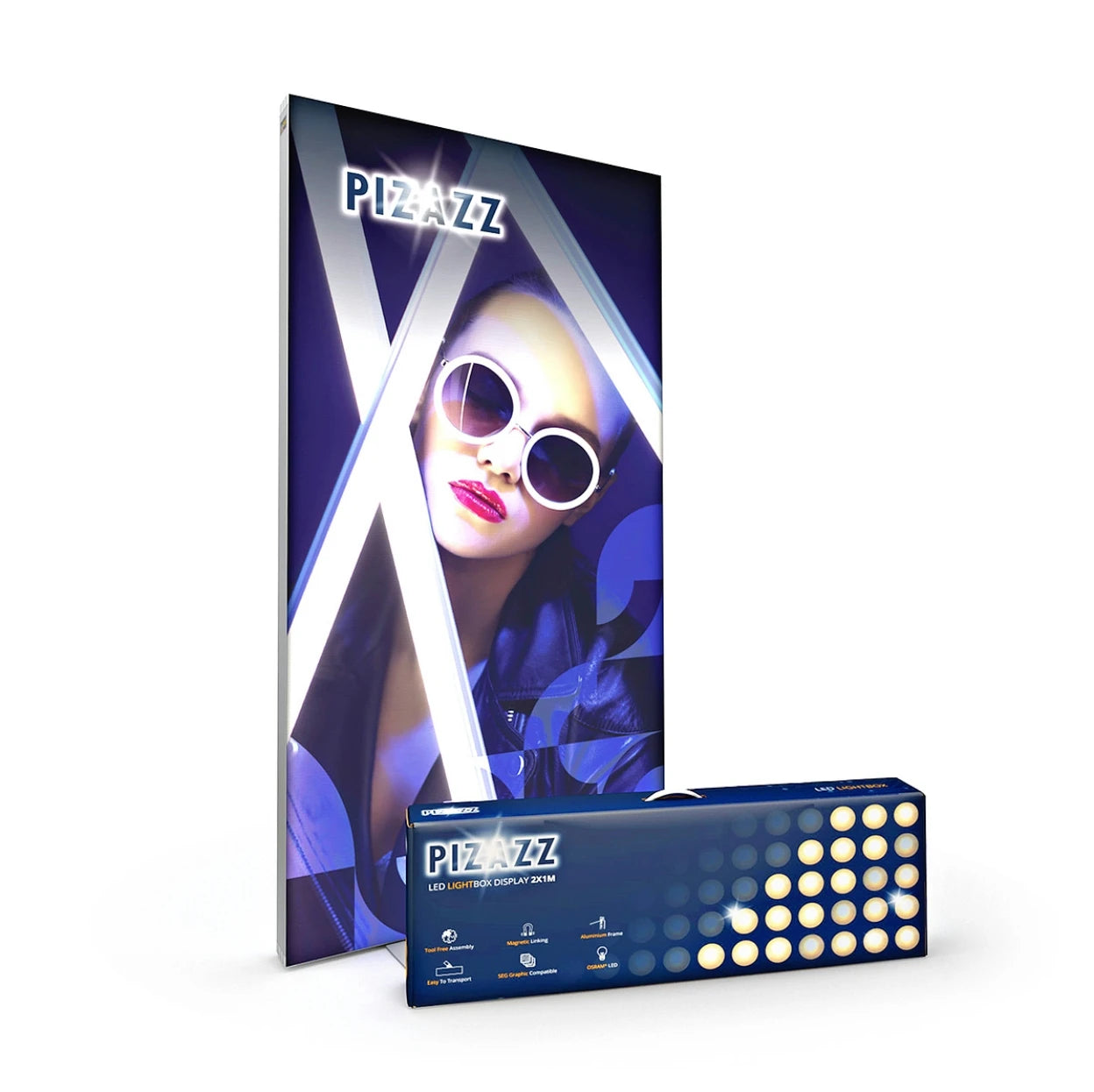 3x6 FT (200x80cm) LIGHTBOX Displays Advertising Booth Show Fair Tension for Trade Show SEG Fabric Free-Standing Lightboxes