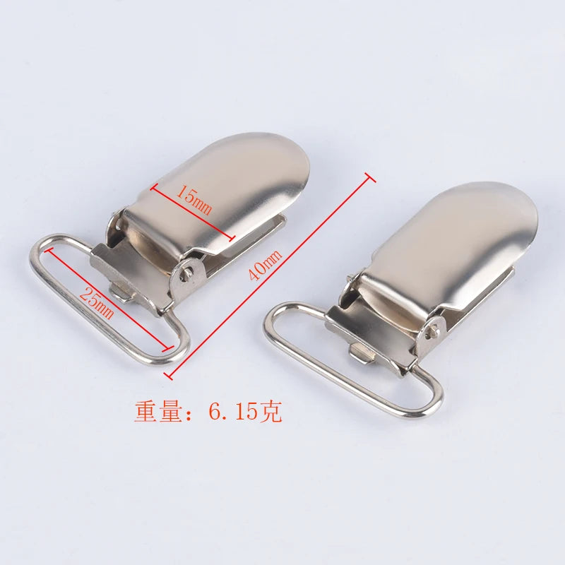 Factory Wholesale 25mm Silver Suspender Clip for Strap Belts