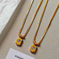 Elegant Stainless Steel Necklace 18K Gold Plated Geometric Heart Pendant Unique Minimalist Jewelry for Daily Wear