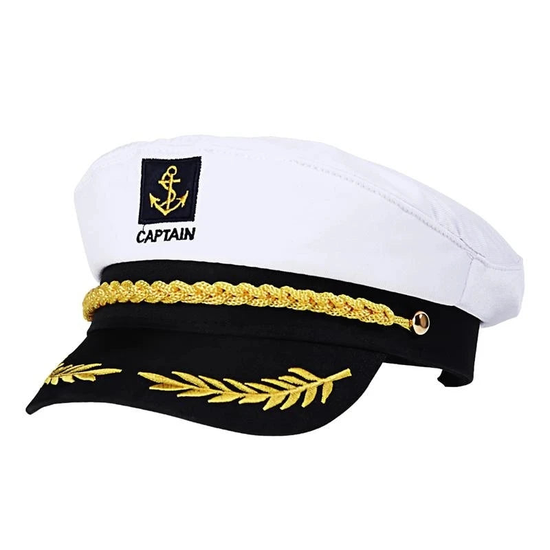 Wholesale White Yacht Bride Sailor Hat Custom Embroidery Morgan Navy Captain Sailor Hats for Party