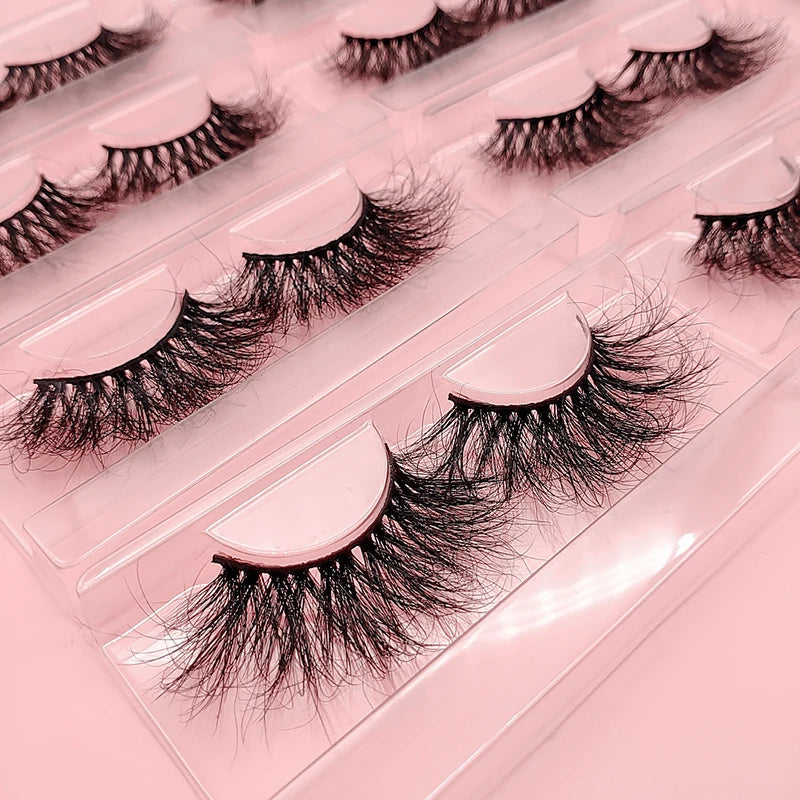 False Eyelash Wholesale Custom Logo Candy Full Strip Eyelashes 3d  100% Handmade Mink Lashes
