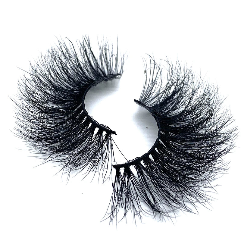 100% Real Mink Eyelashes Natural Long 3D Mink Eyelashes 25MM Mink Full Strip Eyelashes