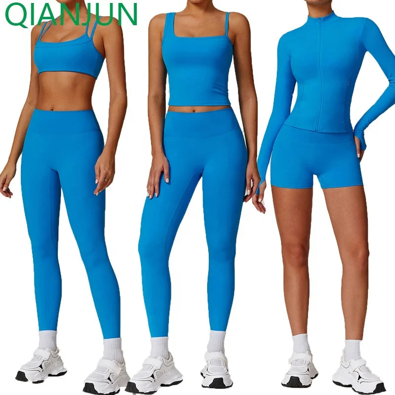 2024 New Outdoor Running Fitness Yoga Set Sports Jacket High Waist Yoga Pants Two-Piece Set for Women