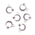 Charms Moon Star 12x11mm Handmade Making FitVintage Tibetan Silver Color PendantsDIY for Bracelet Necklace