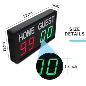GANXIN Scoring LED Display 1.8 Inch Digital Basketball Score Board Electronic Portable Mini Balls Cornhole Games Scoreboard
