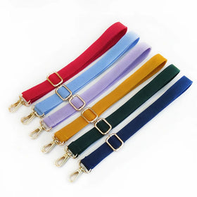 Meetee Pure Color Cotton Webbing Adjustable Crossbody Narrow Shoulder Strap Bag Accessories