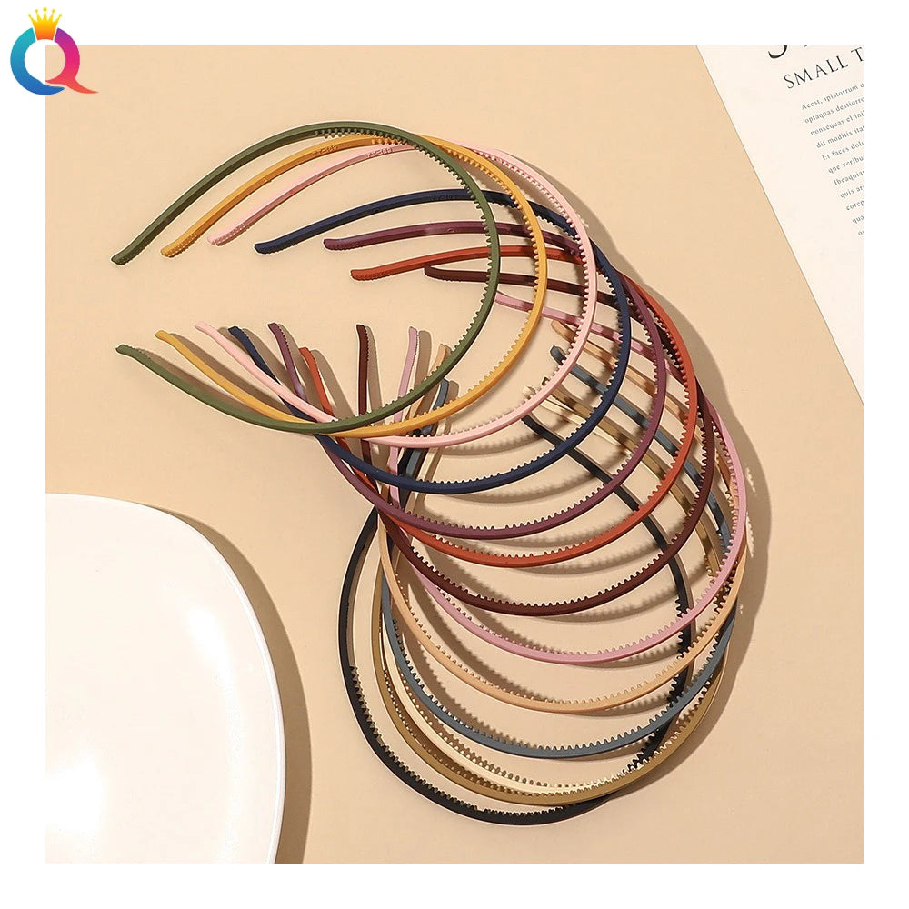QIYUE Fashion Korea Plain Colors Plastic Headband for Women Wholesale Soild Colors Hair Bands for Wash