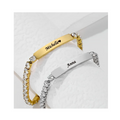 Stainless Steel Diamond Link Chain Women Wedding Jewelry Personalized Custom Personalized Bar Stone Bracelet