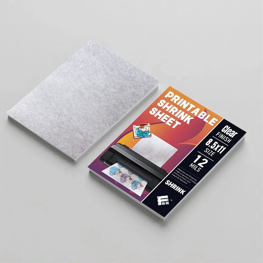 Soft PVC Shrink Sheets Colorful Paper for Inkjet Printer White PET Heat Wrap Film Printable PE Intaglio Shrink Plastic Colorful