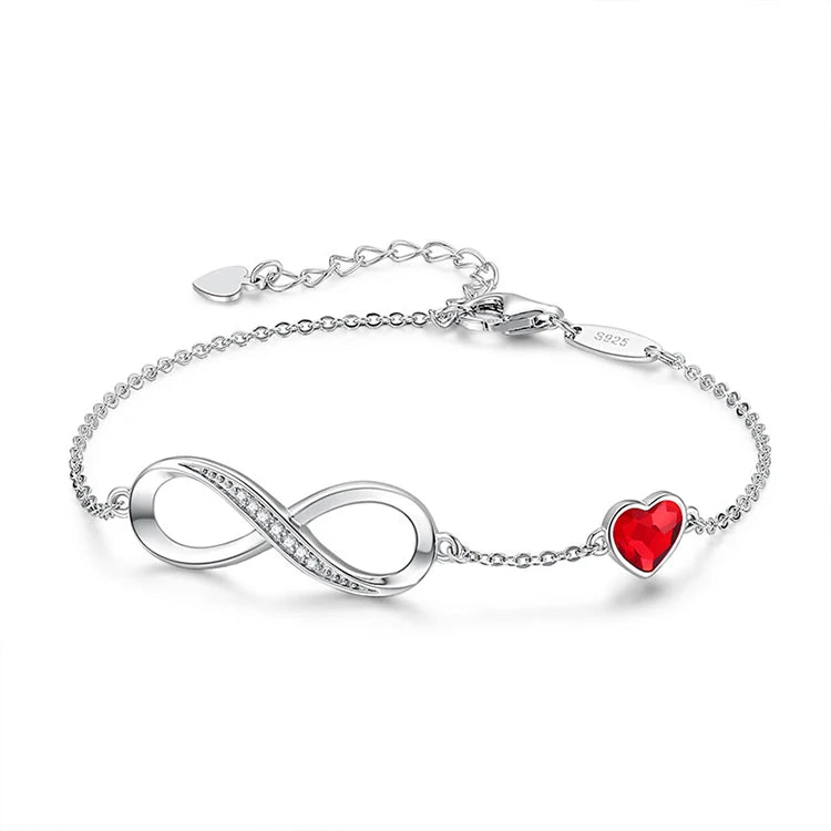 Cidell Fashion Korean Style Full Body 925 Sterling Silver Bracelet Female Eternal Love Cross-Border Hand Jewelry