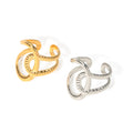 New Ins Design Waterproof 18K Gold Plated Stainless Steel Ring Jewelry Adjustable Layer Twist Charm Opening Rings for Women