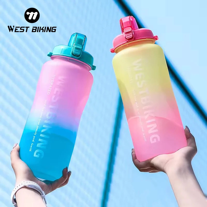 WEST BIKING Large Capacity 2000ml Bike Outdoor Sport Water Bottle Cycling Silicone Thickened Cup Body Cycling Water Bottle
