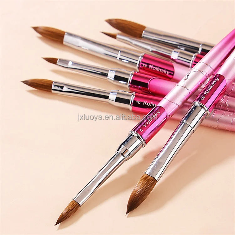 Professional Nail Brushes Acrylic Kolinsky Pinched Sable for Beauty Naio Nails