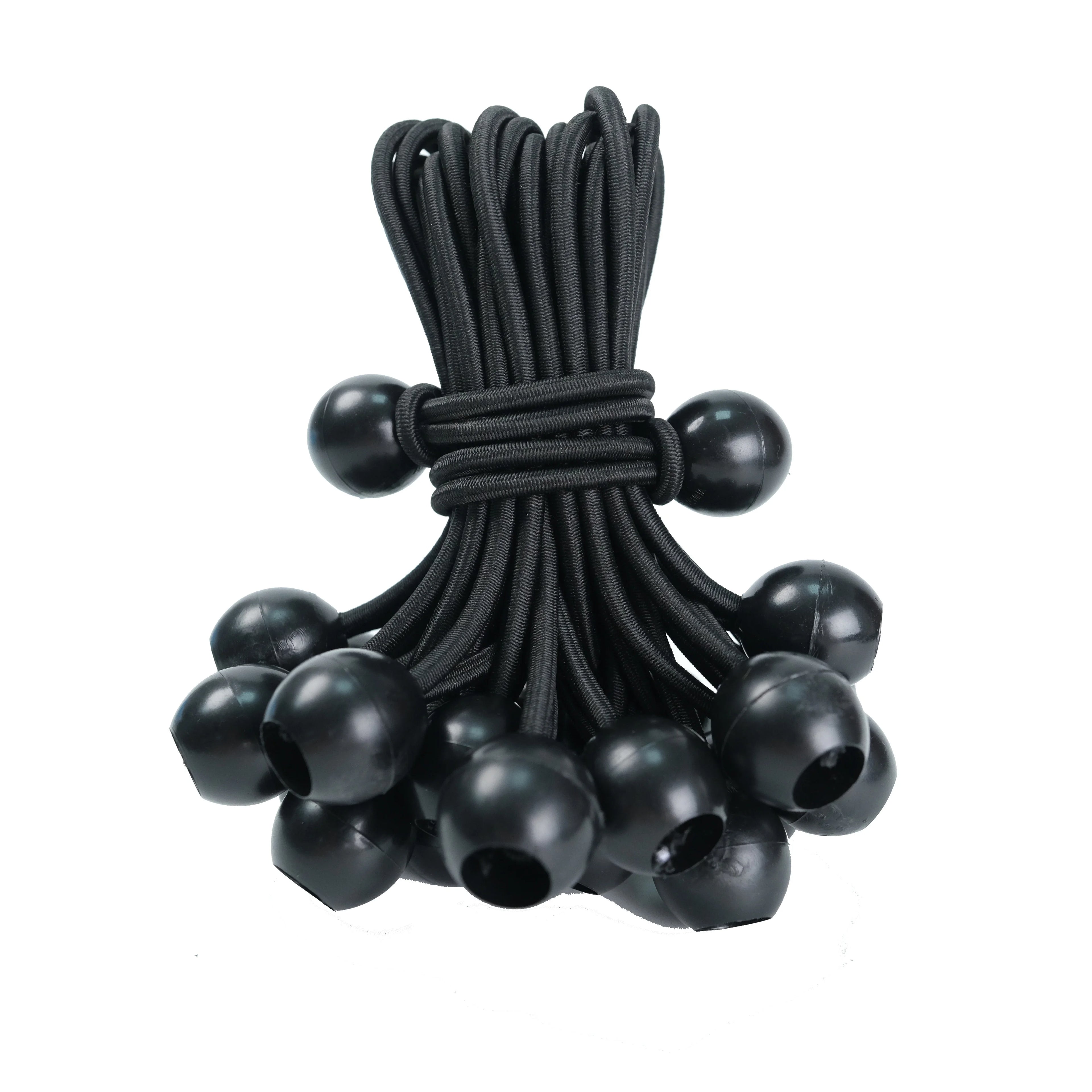 6 Inch Black Ball Bungee Cords Industrial Fabric for Canopy Tarpaulin Breathable Home Textile with Woven Technique Tie-Down Cord