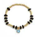 Handmade 14K Gold Plated Copper Beaded Stretch Bracelet Evil Eye Charm Fashionable Natural Colorful Pulseras Latest Trendy Style