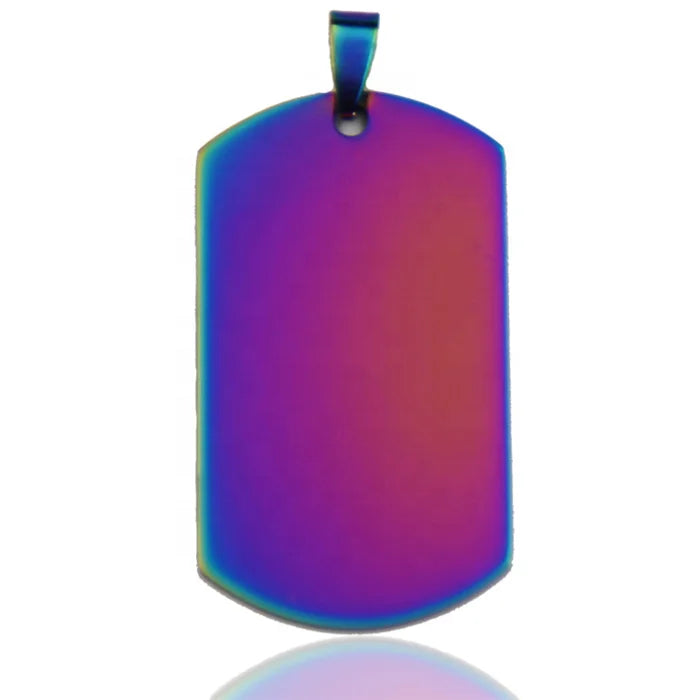 Stainless Steel Blank Rectangular Laser Dog Id hang Tag
