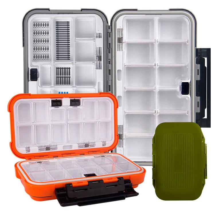 Fishing Tackle Floating Storage Box 11.5cm 16cm 19.8cm Double-Sided Fishing Lure Box Adjustable Dividers Organizer Container