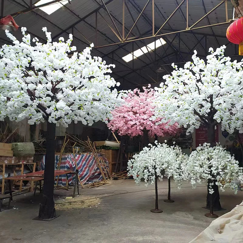 China Manufacturing Artificial Plastic Pink Flower Trees Artificial Cherry Blossoms Tree for Indoor We Outdoor Artificial Plants