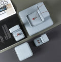 High-grade PU Diamond Ring Jewelry Box High-grade Ring Necklace Bracelet Light Blue Fashion Storage Jewelry Box