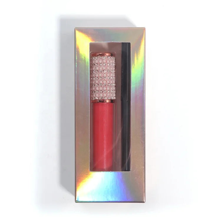 Hot Selling 2pcs/set Pigmented Lipgloss Lipliner Lip Kit Makeup Gift Sets with Lip Gloss and Lip Liner