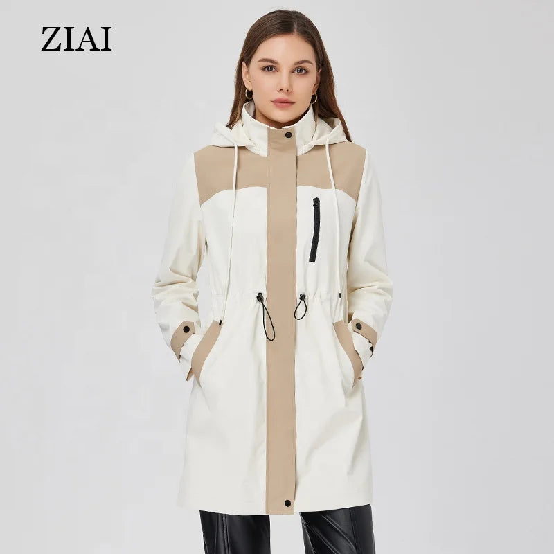 New Woman Spring Jacket Ladies Trench Coat in Blue Color Custom Trench Coat With Belt Ladies Trench Coat