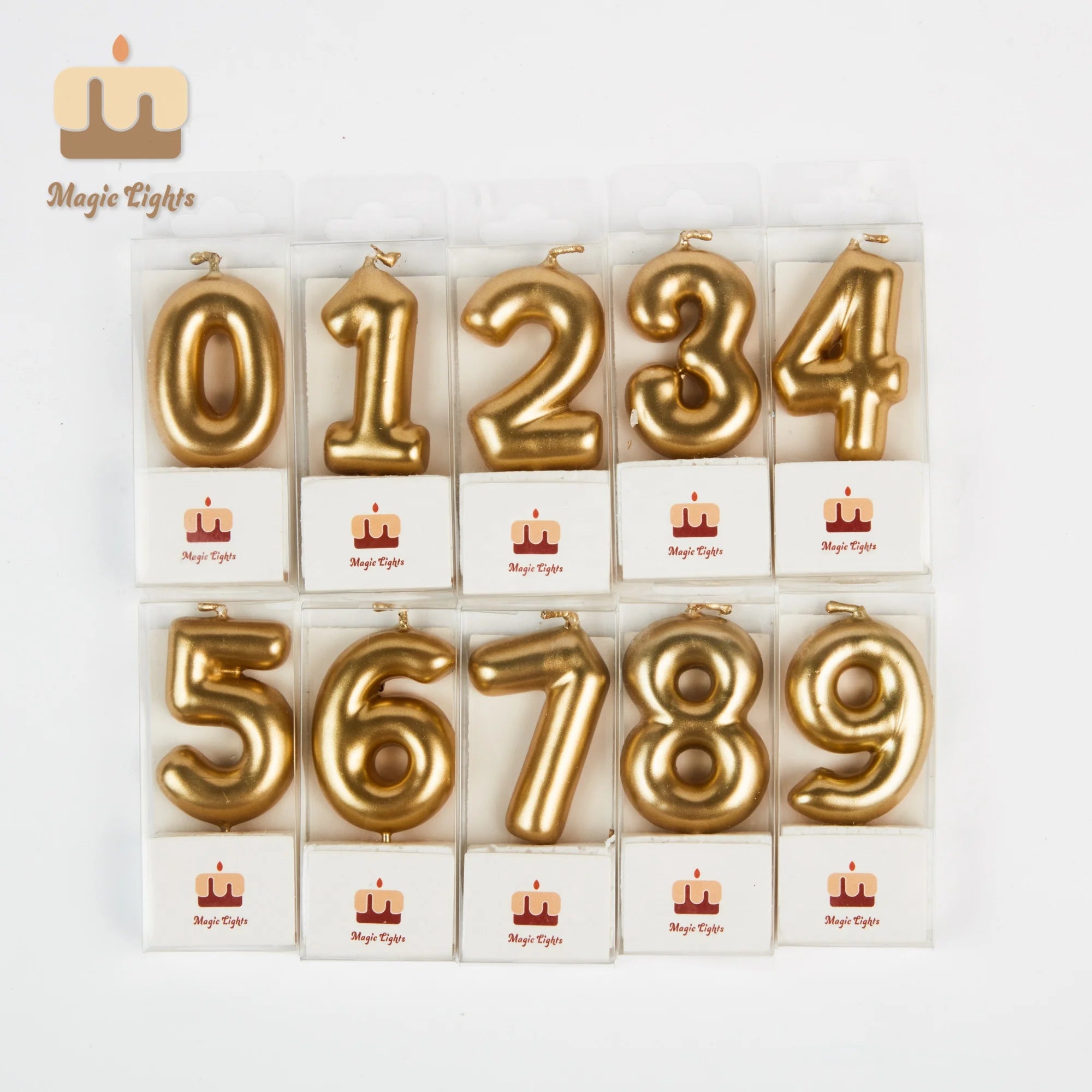 Decorative Birthday Candles Mini Metallic Number Candles for Party