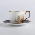 Shengjing Factory Wholesale Ceramic Cup and Saucer Luxury Bone China Coffee Mug Set for Afternoon Tea Party Restaurant