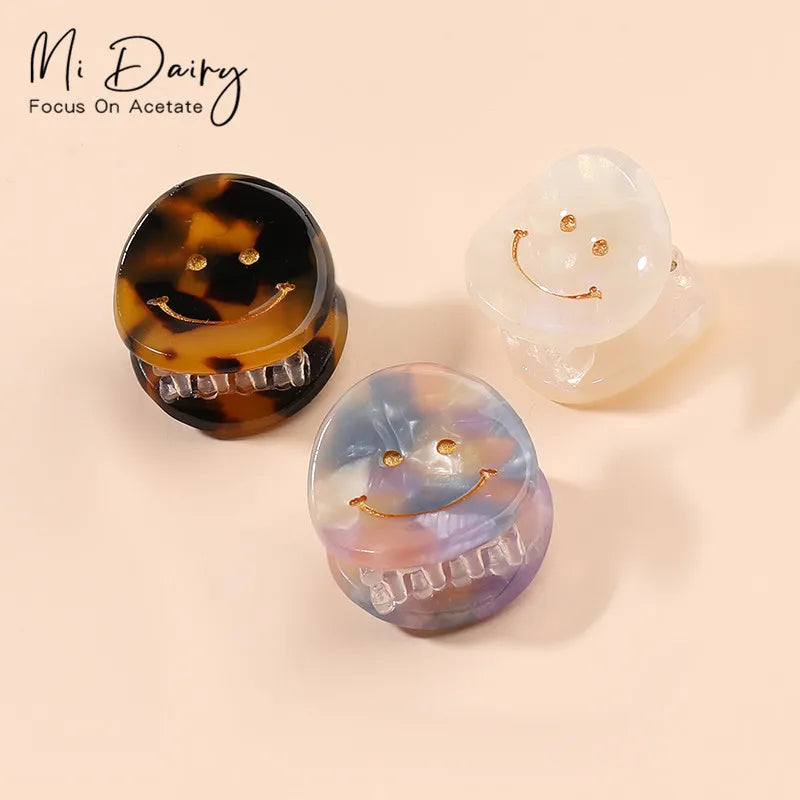MiDairy CUSTOM 3000+ COLORRSR 2cm Smile Acetate Tortoise Shell Bulk Price Hair Claws Clips Accessories for Women Girls