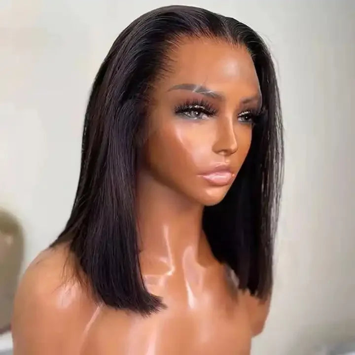 Cheap Short Wigs Raw Peruvian Bob WigBob Wigs Brazilian Human Hair Lace Front4*4 13*4 8-14 Inch Glueless Bob Wigs With Bangs