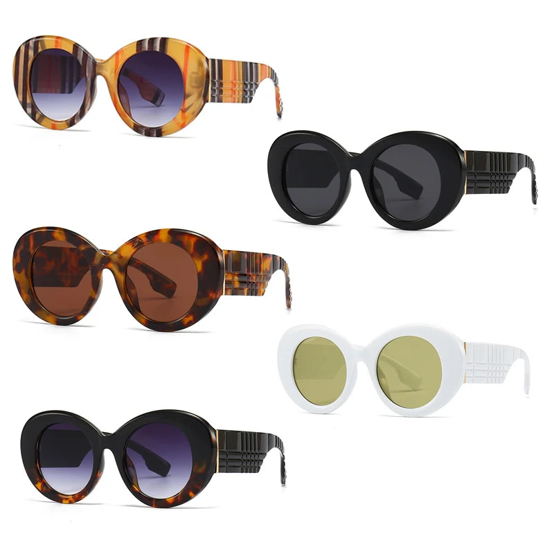 86648 Round Vintage Thick Frame Glasses Brand Designer Eyewear UV400 Women Men Retro Hot Trending Sunglasses