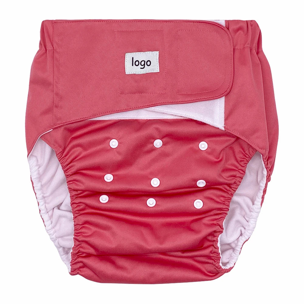 Large Washable Reusable Modern Adult Cloth Diapers Leak Guard Dry Surface Absorption CE Certified Plain Woven Adjustable Hook