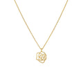 Fashion Jewelry 925 Sterling Silver Flower Necklace Hollow Flower Rose Zircon Pendant Gold Plated Necklaces for Women