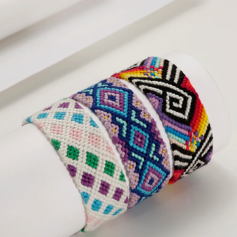 Custom Men Women Luxury Handmade Friendship Rope Braided Woven Bracelet Made of Cotton
