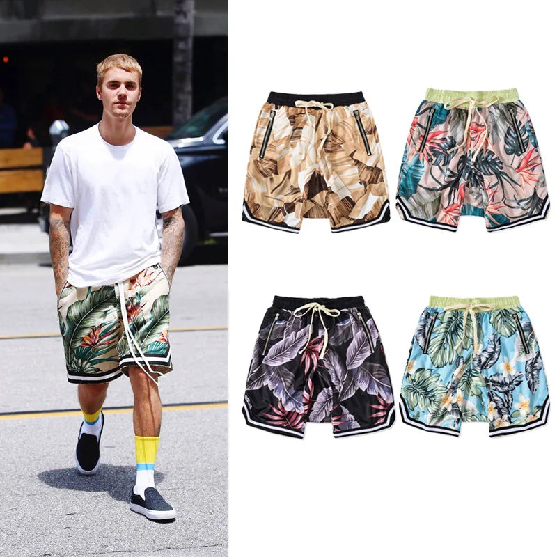 High Street Summer Printed Casual Loose Fit Shorts Men