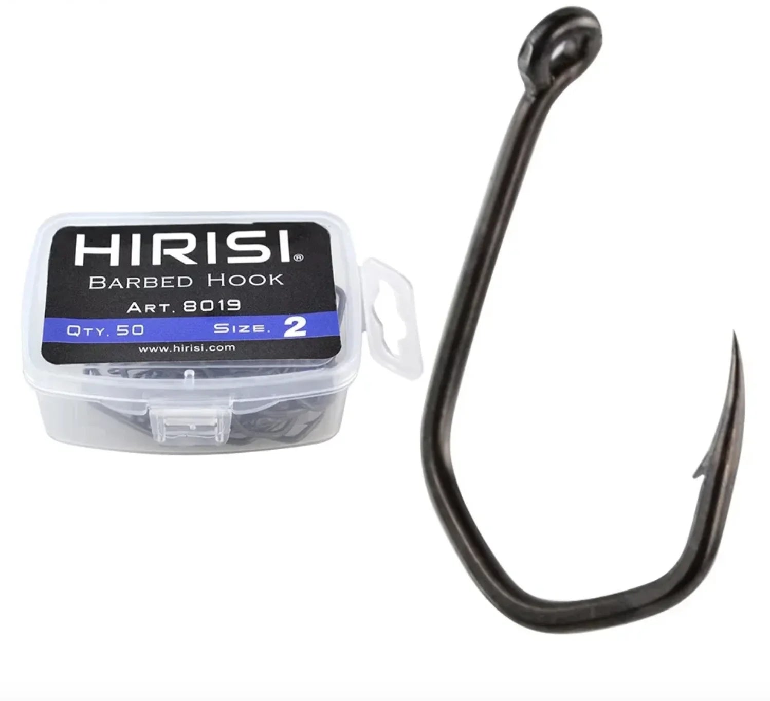 Hirisi Carp Fishing Hooks Barbed Pinpoint Claw Hooks PTFE Coating High Carbon Stainless Steel Eyed Fish Hooks 8019