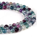 Gemstone Beads Fluorite 6-12 mm Round Strand Beads rainbow Fluorite Beads
