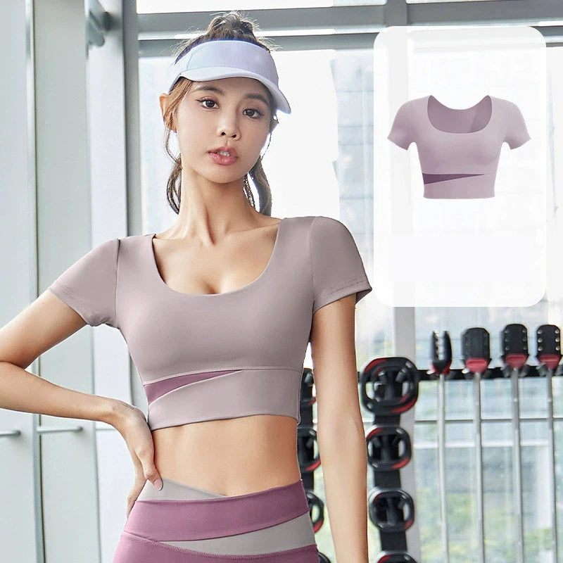 2026 2026 New High Quality Fashion Design Seamless Short Sleeve Crop Top Comfortable Fabric Sports Top Yoga Tops