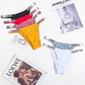 Luxury Nylon Spandex Rhinestone Thong Exy Women Pantie Crystal Underwear Fitness Gym Thong g String Female G-string for Women