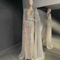 Jancember SZ556 Luxury Backless Sequins Party Women's Long Formal Gowns Dresses With Belt
