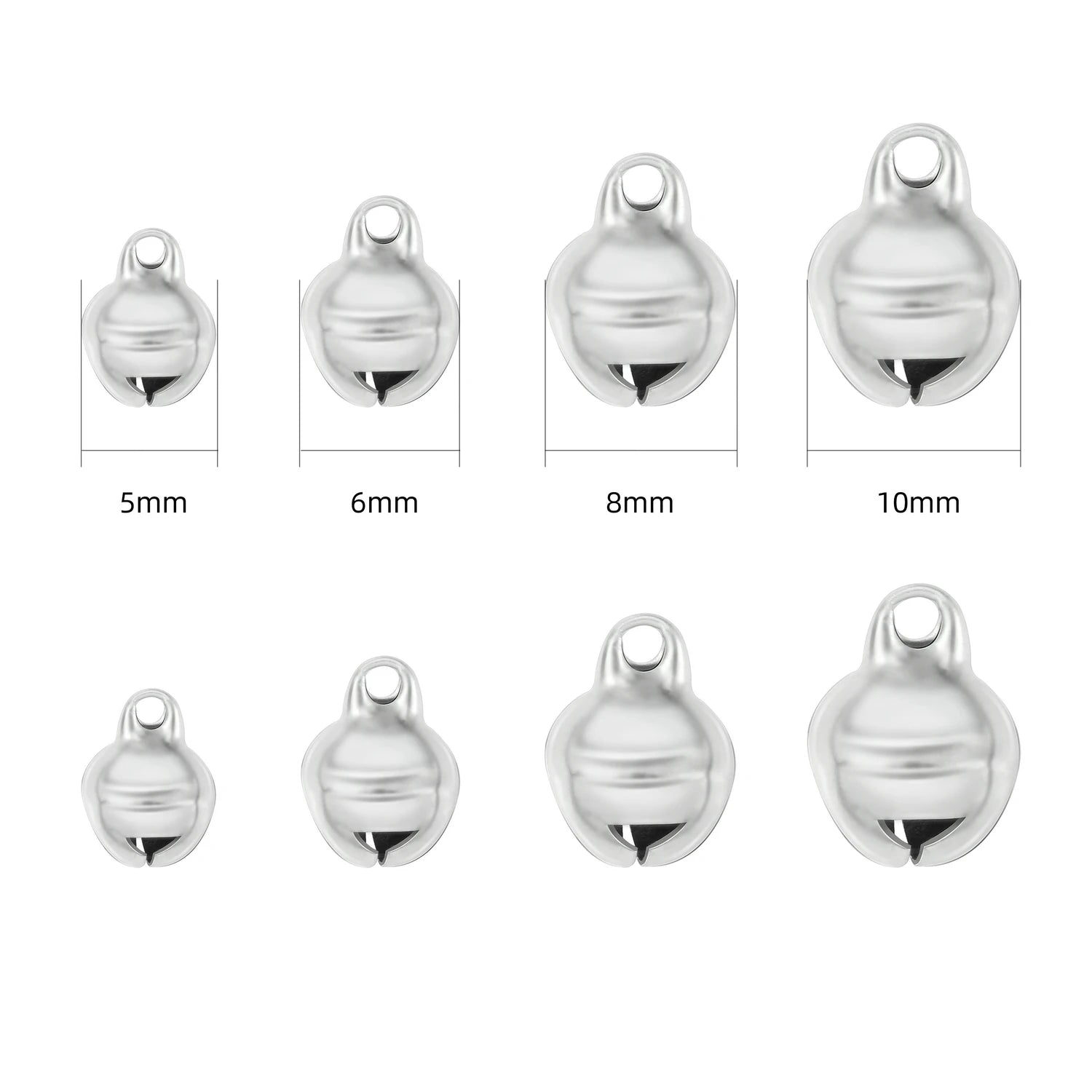 DIY Accessories Jingle Bells Stainless Steel Loose Beads Small Bell for Festival Party Decoration Christmas Tree Decoration
