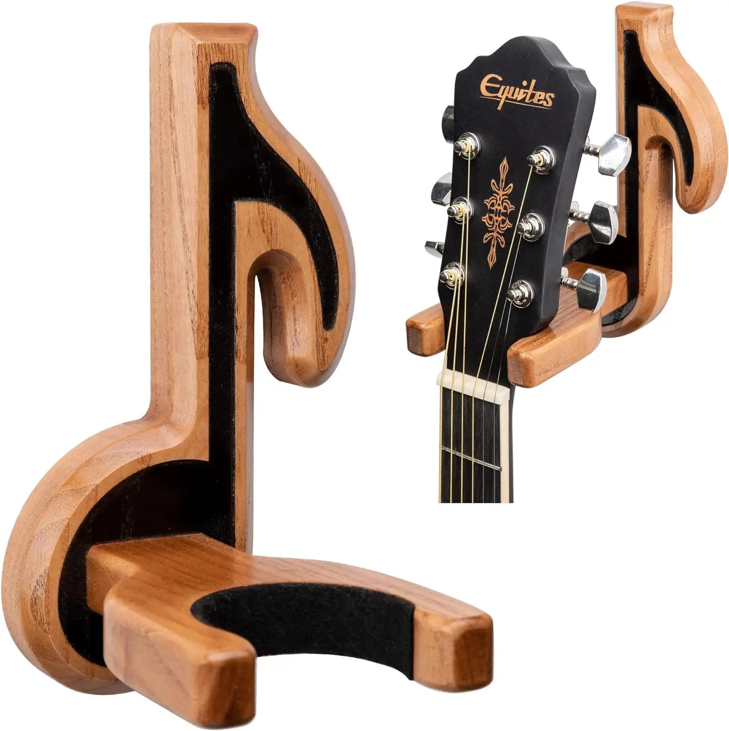Guitar Holder Wall Mount Wooden Hanger Hook Stand Rack for Electric Classic Musical Instruments Guitars Easy to Assemble