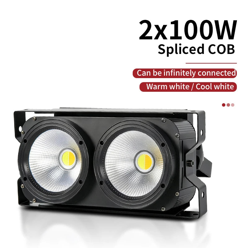 AICPOSE High Quality Stage Lighting 2x100W 200W IP33 Rated 40/60 Degree Beam Angle DMX512 Controlled Night Club Disco KTV Light