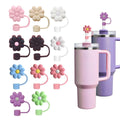 Custom 10 mm 3D Silicone Straw Cover Flower