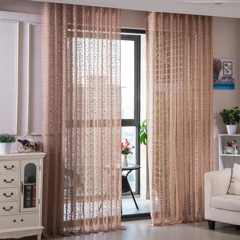 Manufacturers Direct Sales High-grade Polyester Tube Pleated Blackout French Window Curtain for Living Room Bedroom Balcony Lace